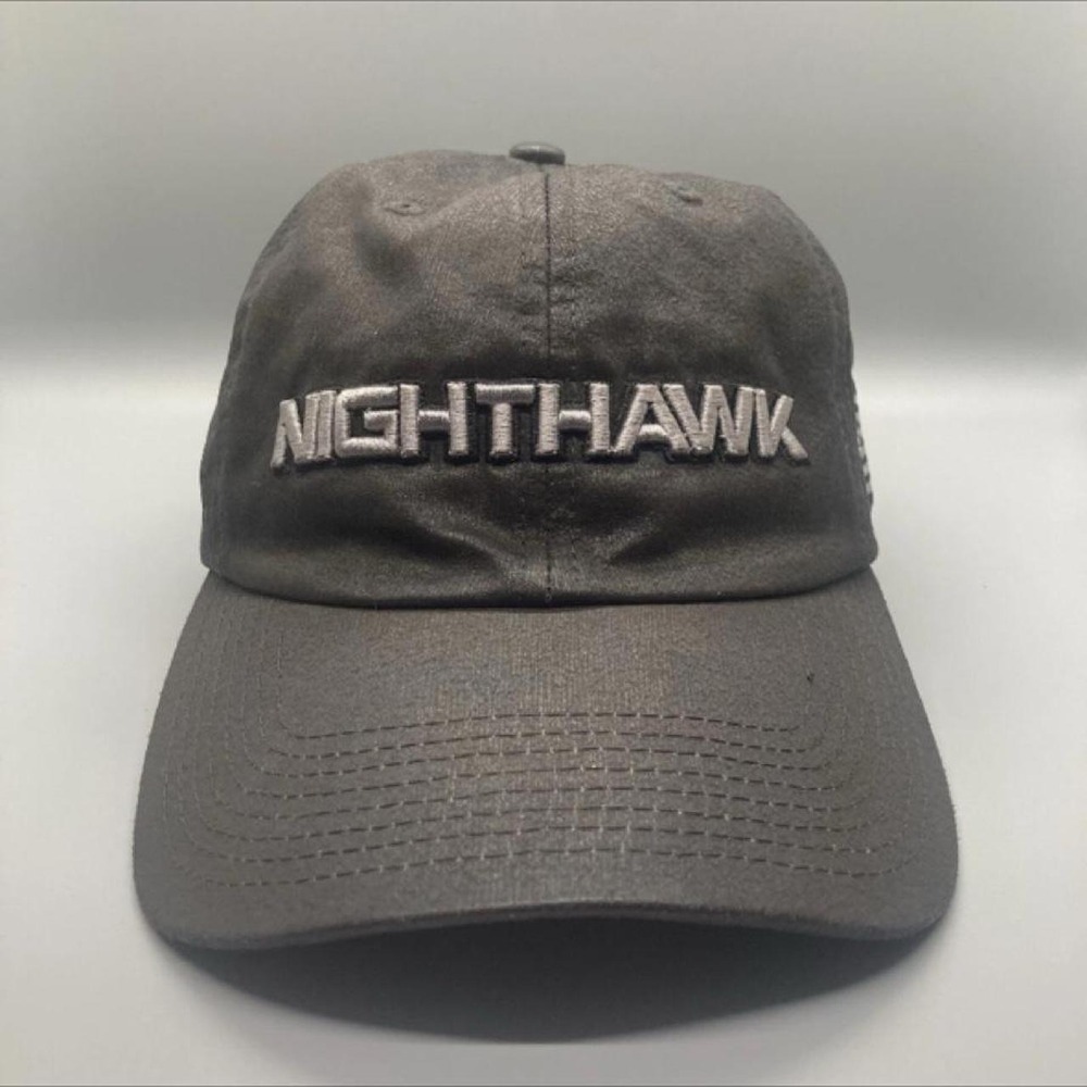 Nighthawk Custom Black Waxed Cotton Cap American Flag Tactical Dad Hat